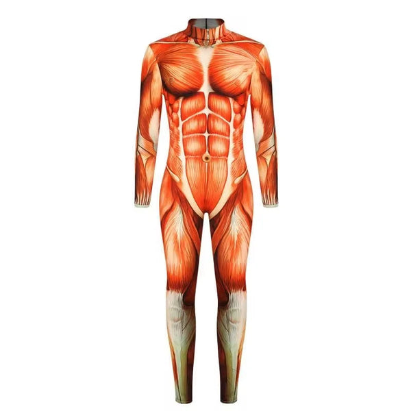 Halloween Costume for Men and Women Anime Movie Imitation Muscle Abs Digital Printing - MEN / S