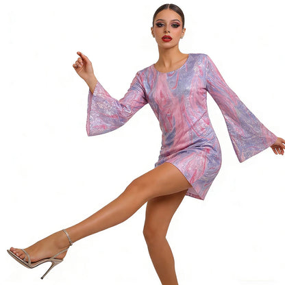 New Halloween Vintage 70s 80s Rock Women Disco Dress Hippie Costumes 60's Birthday Outfits 1970s Prom Sequin - product image 3
