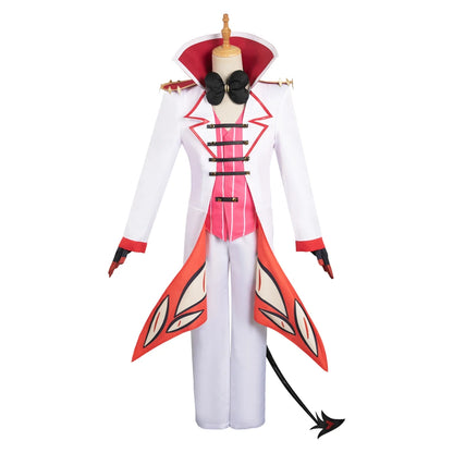 Adult Lucifer Costume Anime Hotel Fantasy Men Uniform Tail Coat Hat Pants Gloves Tie - Hat / XXXL