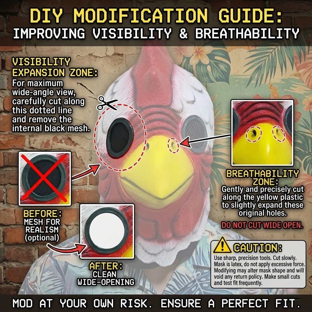 Latex Cartoon Rooster Head Cover Halloween Chicken Costume Mask Miami Cosplay Deluxe Cock