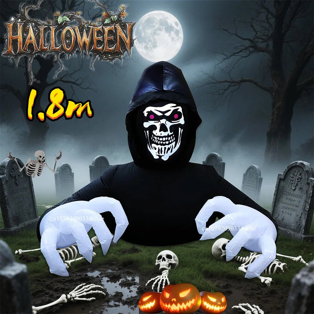 Halloween Inflatables Death God Outdoor Decorations Scary Red Eye Ghost with Built-in LEDs for Yard Garden - product image 3
