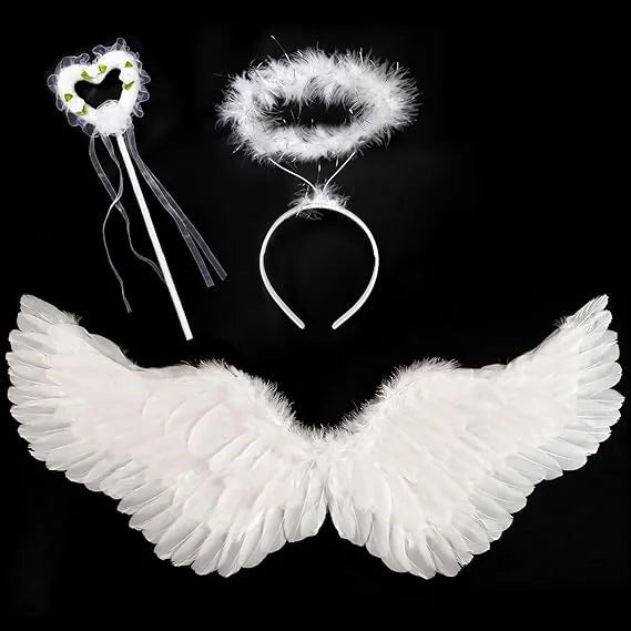 31.5 "adult angel wing halo and fairy wand for adult women, children, girls, ,