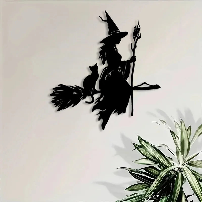 2D Flat Halloween Witch Wall Decor, Festive Party Home Accent - product image 5
