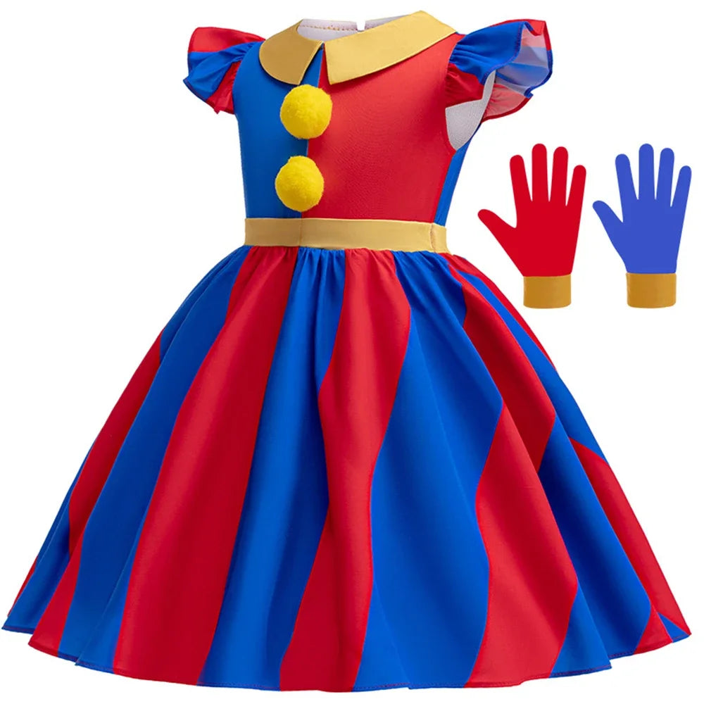 Kids' Joker Amazing Digital Circus Pomni Red Blue Clown Hat - alternate view 3