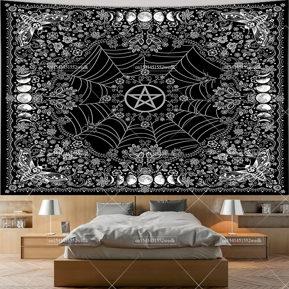 Pentagram Moon & Celtic Witchcraft Tapestry