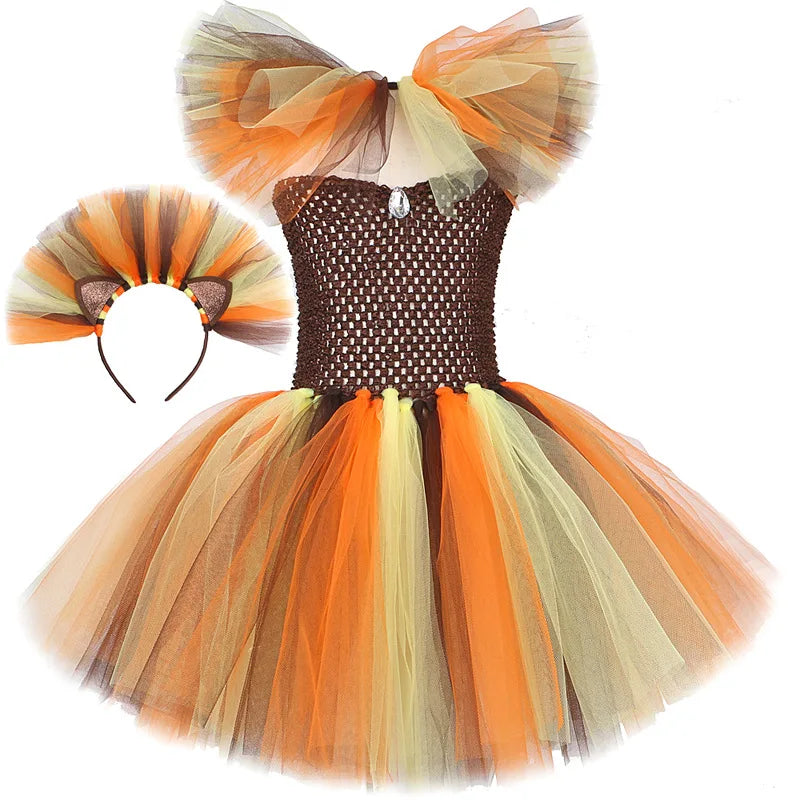 Girls Lion Tutu Halloween Costume