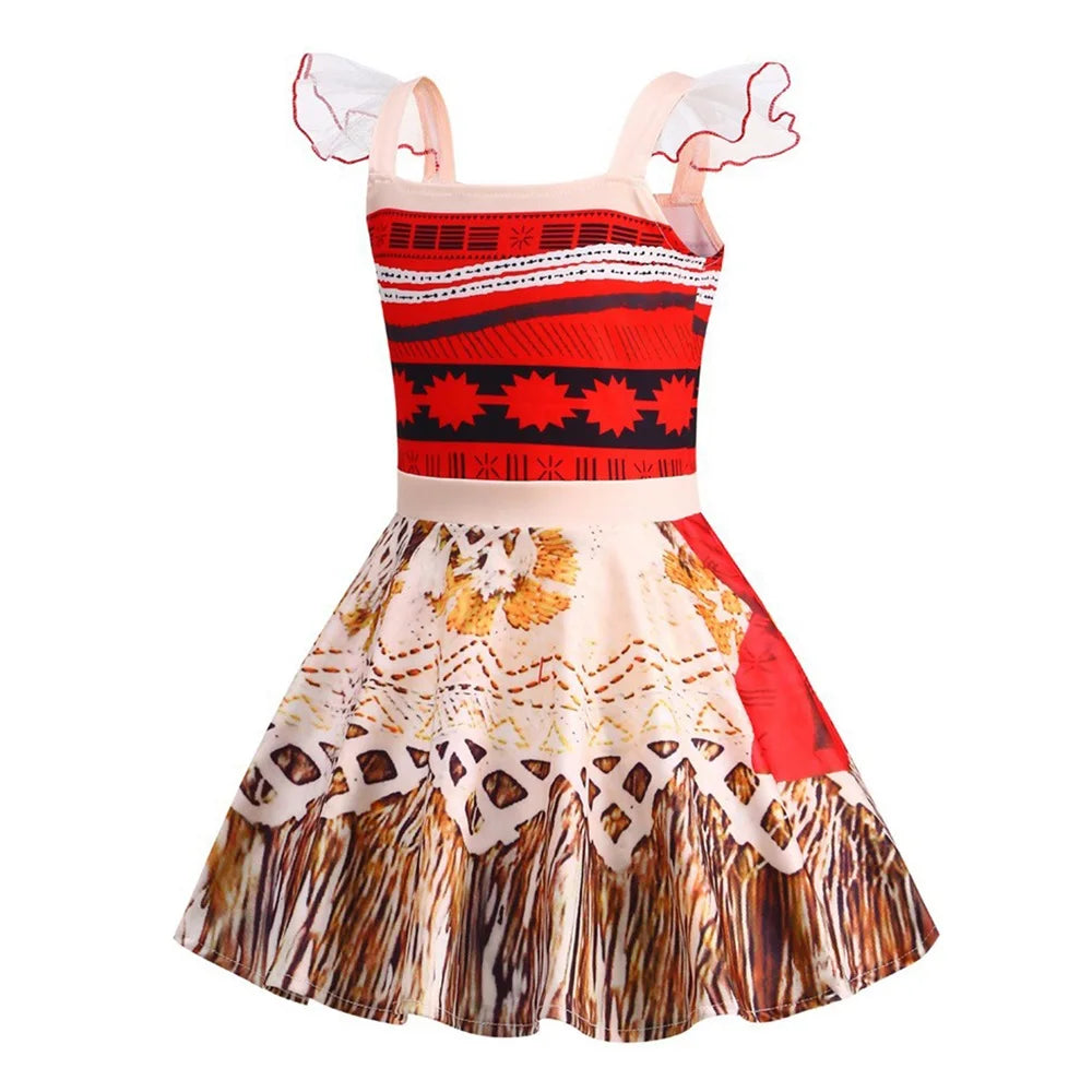 Girls Polynesian Ocean Princess Halloween Costume Dress