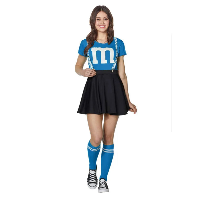 Women's M&M's Team T-shirt Black Skirt Stocking Funny Costume - alternate view 8