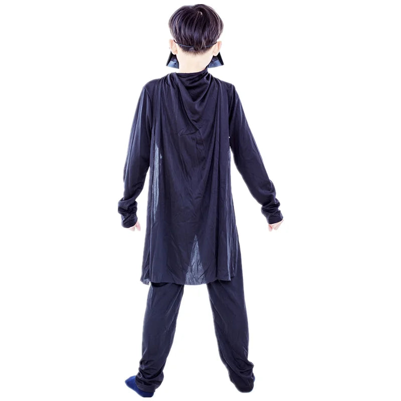 Boys Classic Movie Mask Costume Printed Cartoon Darth Vader Cape Armor Onesie Halloween - View 4