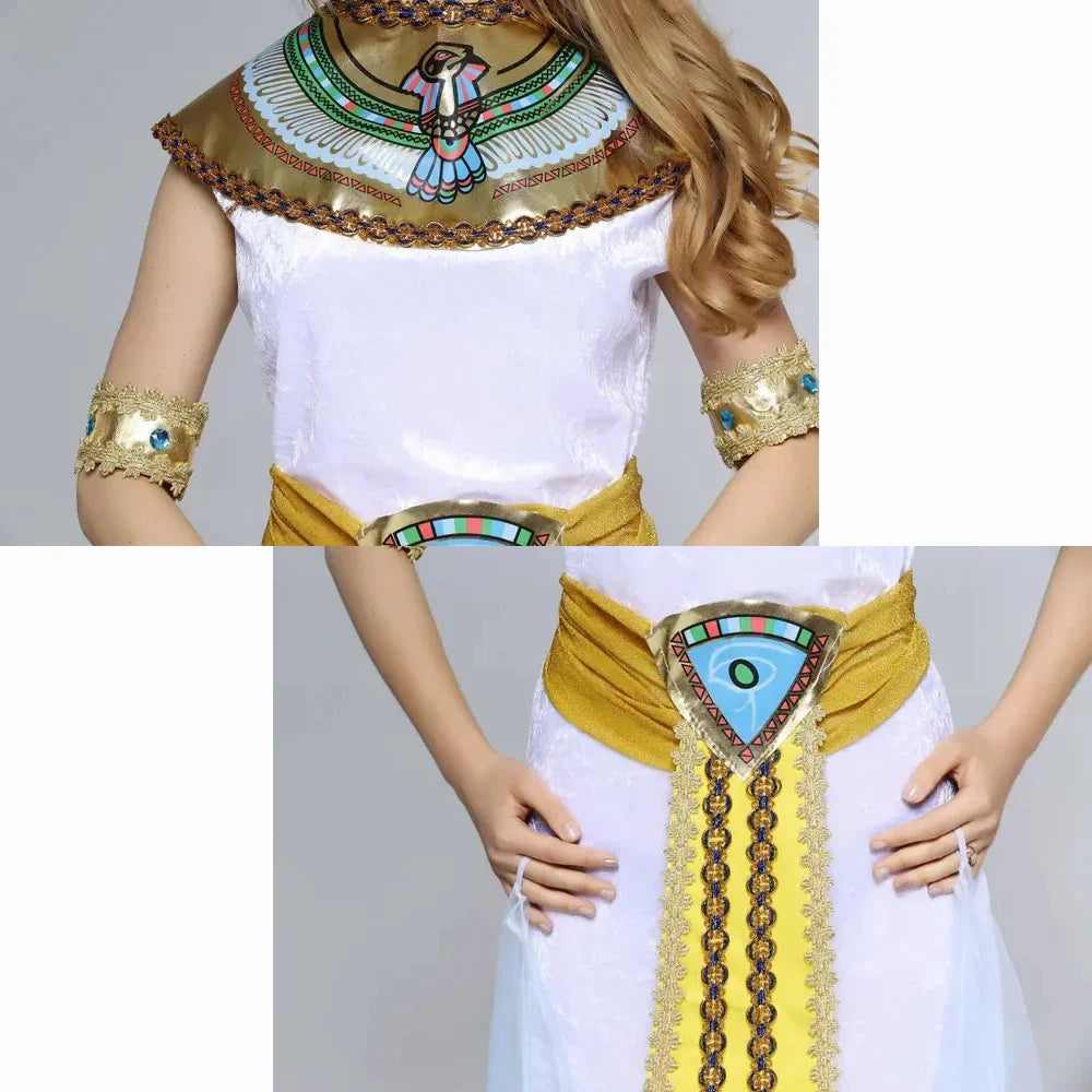Halloween Costumes Ancient Egypt Egyptian Pharaoh King Empress Cleopatra Queen Costume for - King 2 / One Size