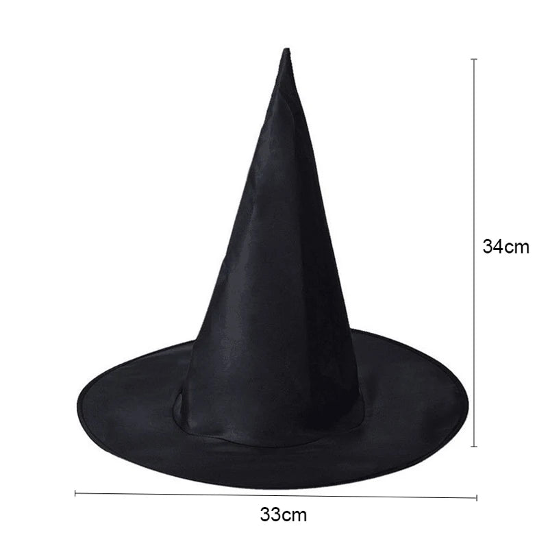 Halloween Witch Hats Black Folds Wizard Hat for Kids Adult Women Men Costume Props - View 7