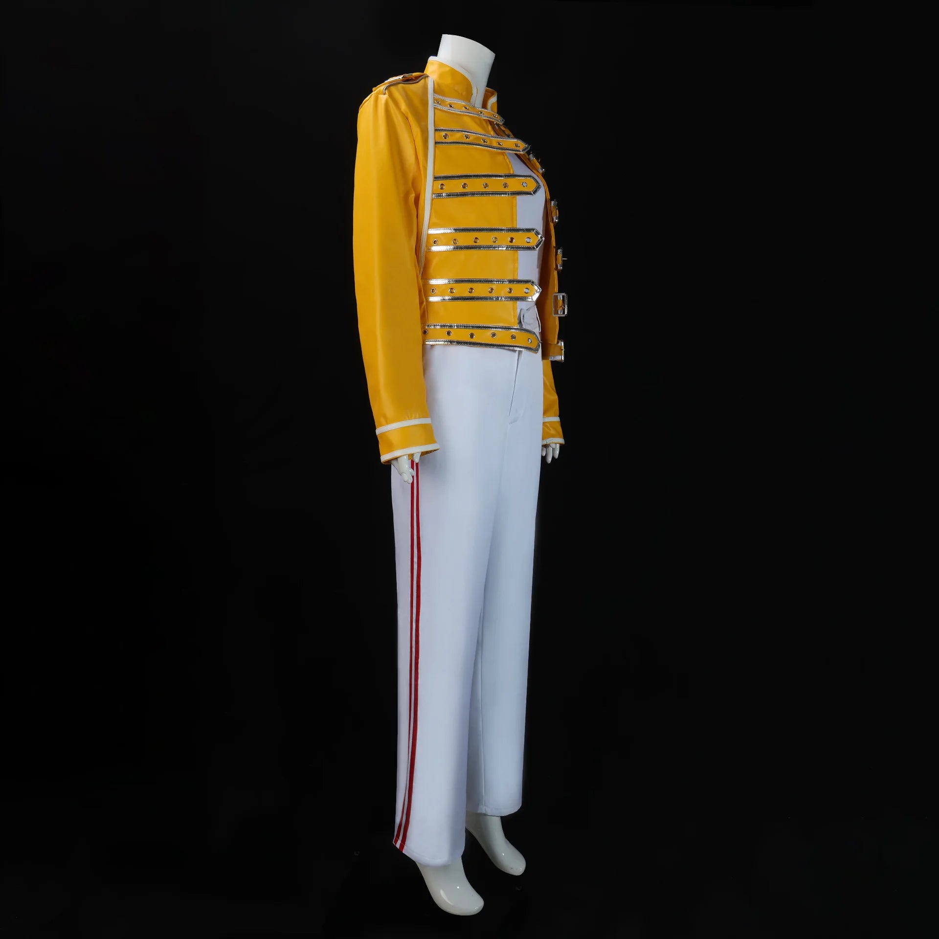 Men's 80s Band Attire Rock Costume Yellow Leather Costume Jacket Mens Singer Costume Halloween Cosplay Outfits - product image 2