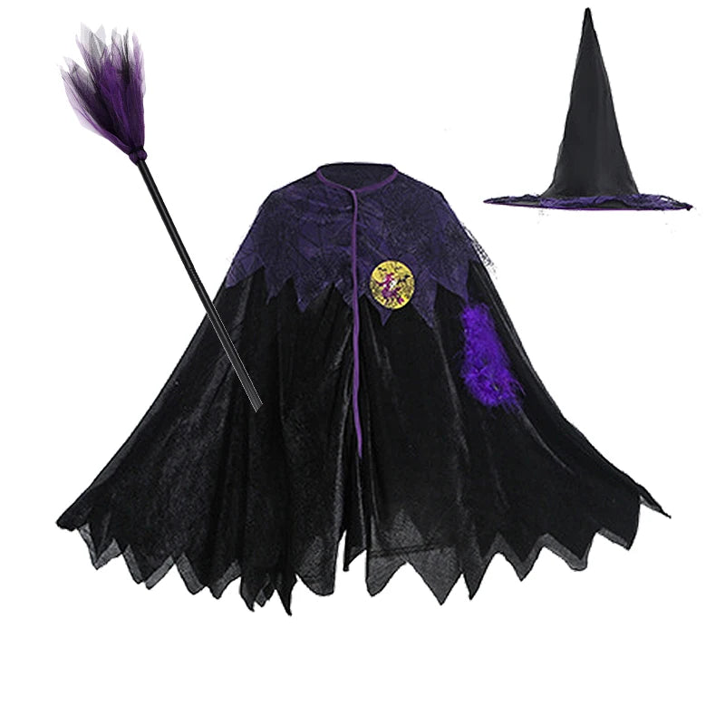 Kids' Witch 2-12T Purple Bat Vampire Halloween Costume - Orange set4 / 120(4-5Y)