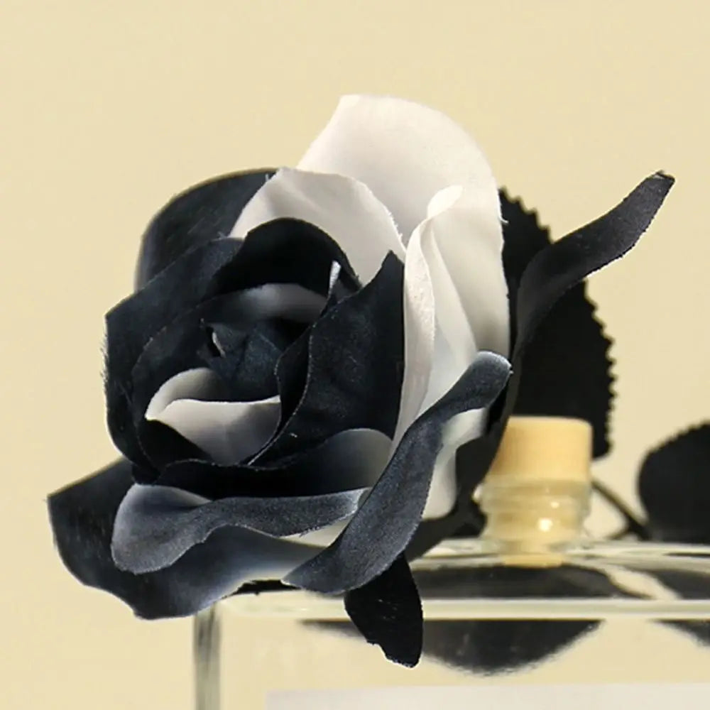 Black White Halloween Artificial Rose Flowers Gothic Soft Silk Faux Flowers - product image 1