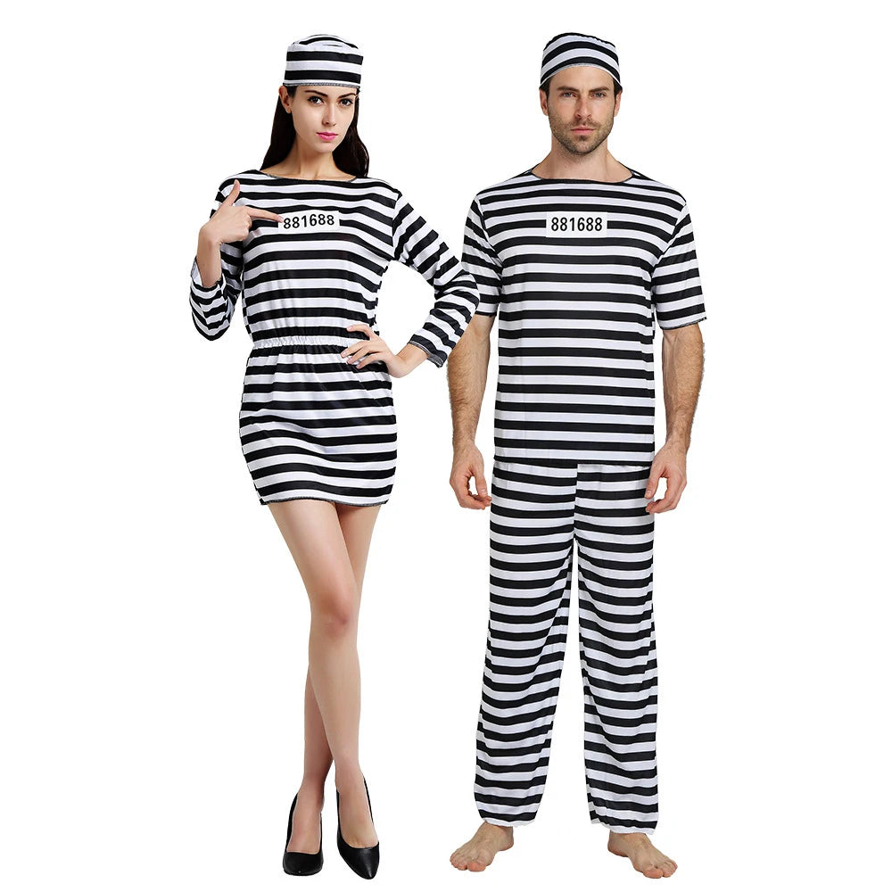 SYDanne Adult Prisoner Costume – Men's & Women's Striped Jail Outfits