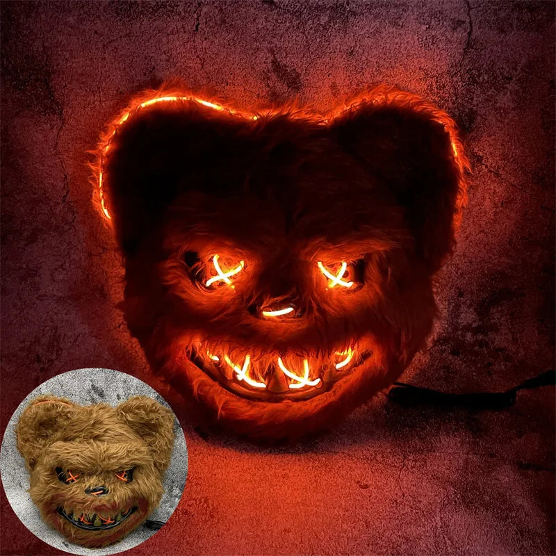 Luminous Rabbit ro Bear Cos Props LED Dance Scary Creative Cartoon Animal Mask - alternate view 6