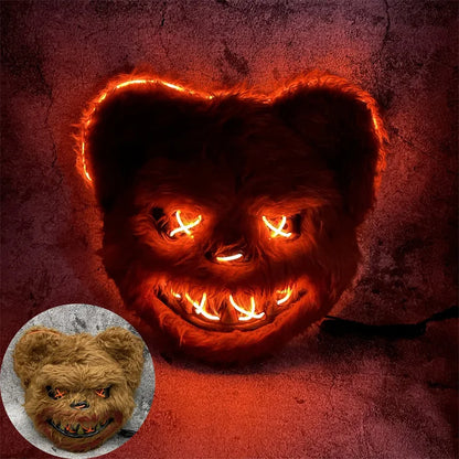 Luminous Rabbit ro Bear Cos Props LED Dance Scary Creative Cartoon Animal Mask - alternate view 6