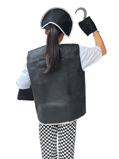 Captain Pirate Skull Costume Kid Women's Man Boy Girls Buccaneer Costume Outfit Hat Pants - adult 14pcs / One Size