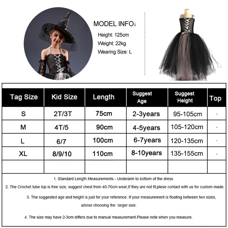 Girls Gothic Halloween Ghost Witch Costume Trumpet Sleeve Children's Robe Ballet Tutu Dress - product image 6