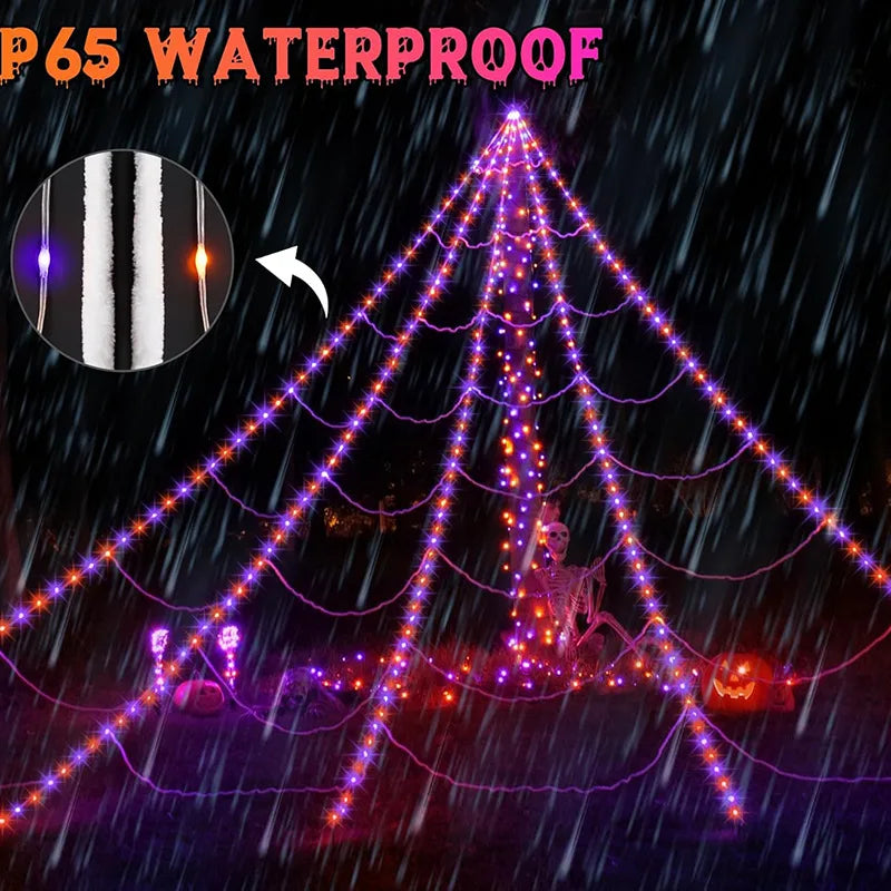 26.2 FT Spider Light-Up Outdoor Halloween Spider Web Decoration Costume - product image 4