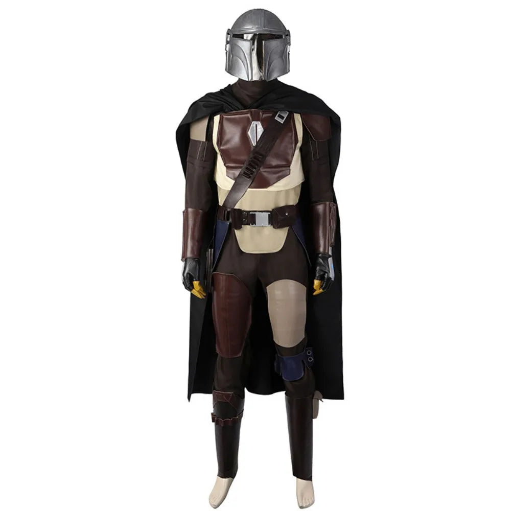 Adult Wars Men's Halloween Costume Padded Jumpsuit Attached Cape and Molded Half Mask - 240 / XS
