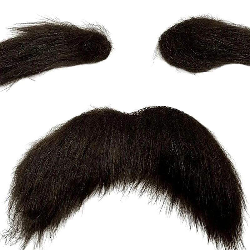 Fake Facial Hair Set Fake Eyebrow Mustache Kit Halloween Masquerade Cosplay Prop Male Club Party Costume - product image 6