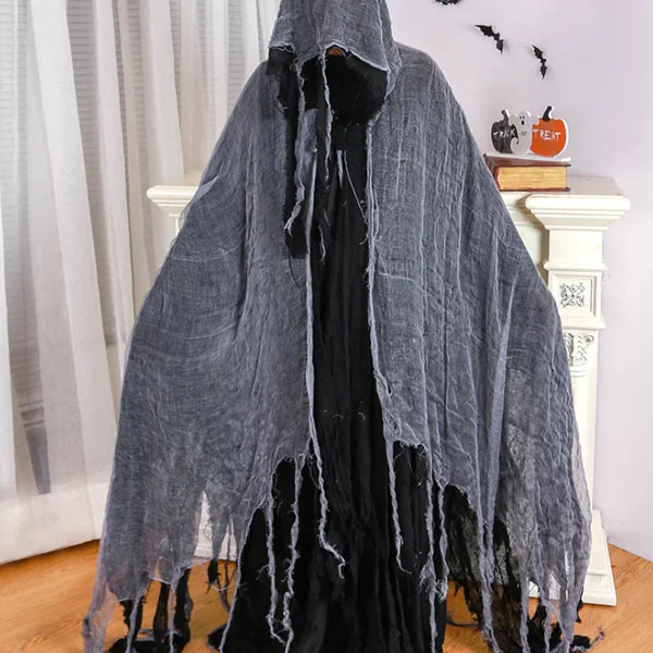 Scary Halloween Hooded Cloak Medieval Renaissance Wizard Cloak Horror Grim Reaper Cosplay Cape Costume for - product image 1