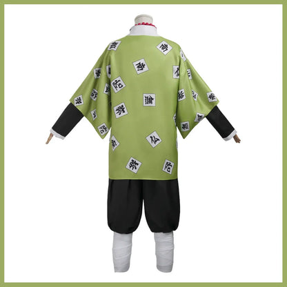 Himejima Gyomei Costume Monk Printing Outer Drape Wig Team Uniform Bracelets Man Halloween - suit / XXL