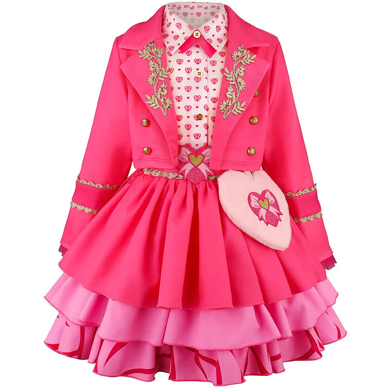 Descendants 4 Bridget Cosplay Full Set, Pink Heart Princess Outfit, - view 5