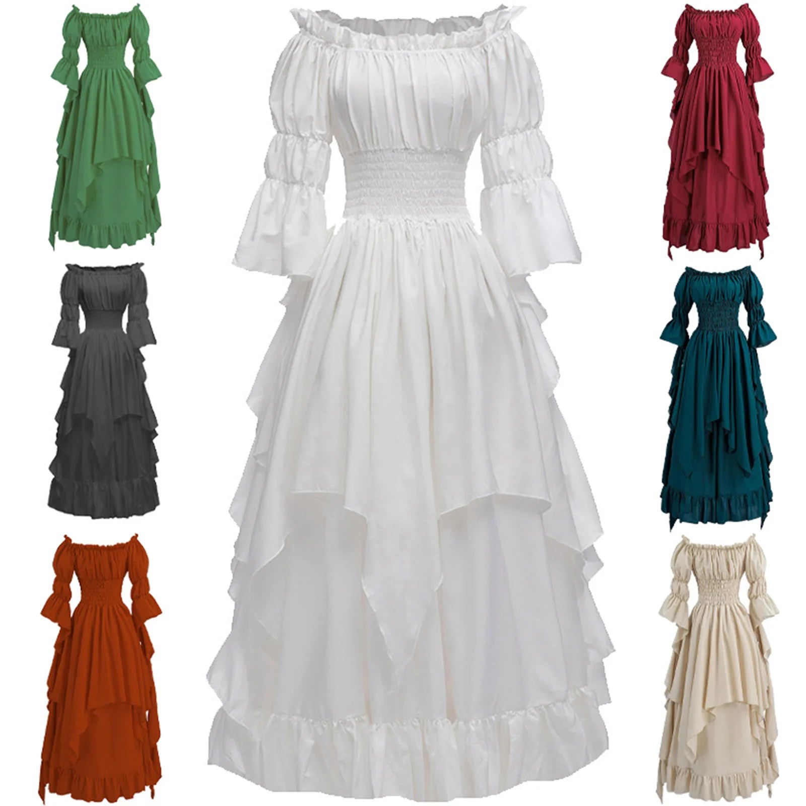 Women's Gothic Witch Dress Medieval Renaissance Costume Victorian Dress for Halloween Party - product image 2