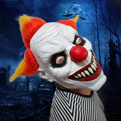 Iootiany Horror Ghost Clown Mask Face Masquerade Props Adult Latex Halloween Spoof Mask Props Headgear - product image 2