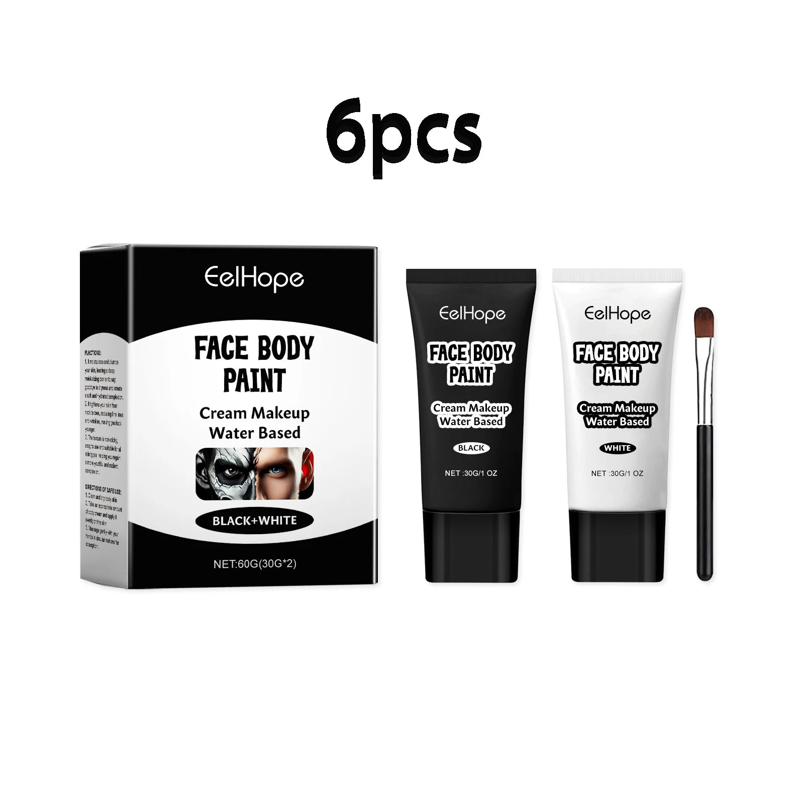 Halloween Makeup Face Body Paint White Black Special Effects Christmas Cosplay Party Supplies Full Coverage - product image 6