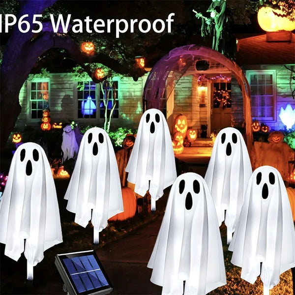Halloween Glowing White Ghost Solar LED IP65 Waterproof Glowing Ghost Escape Scene