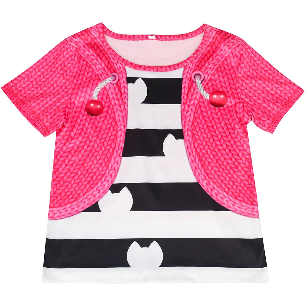 Girls Cat Halloween Costume Set – T-Shirt & Pants