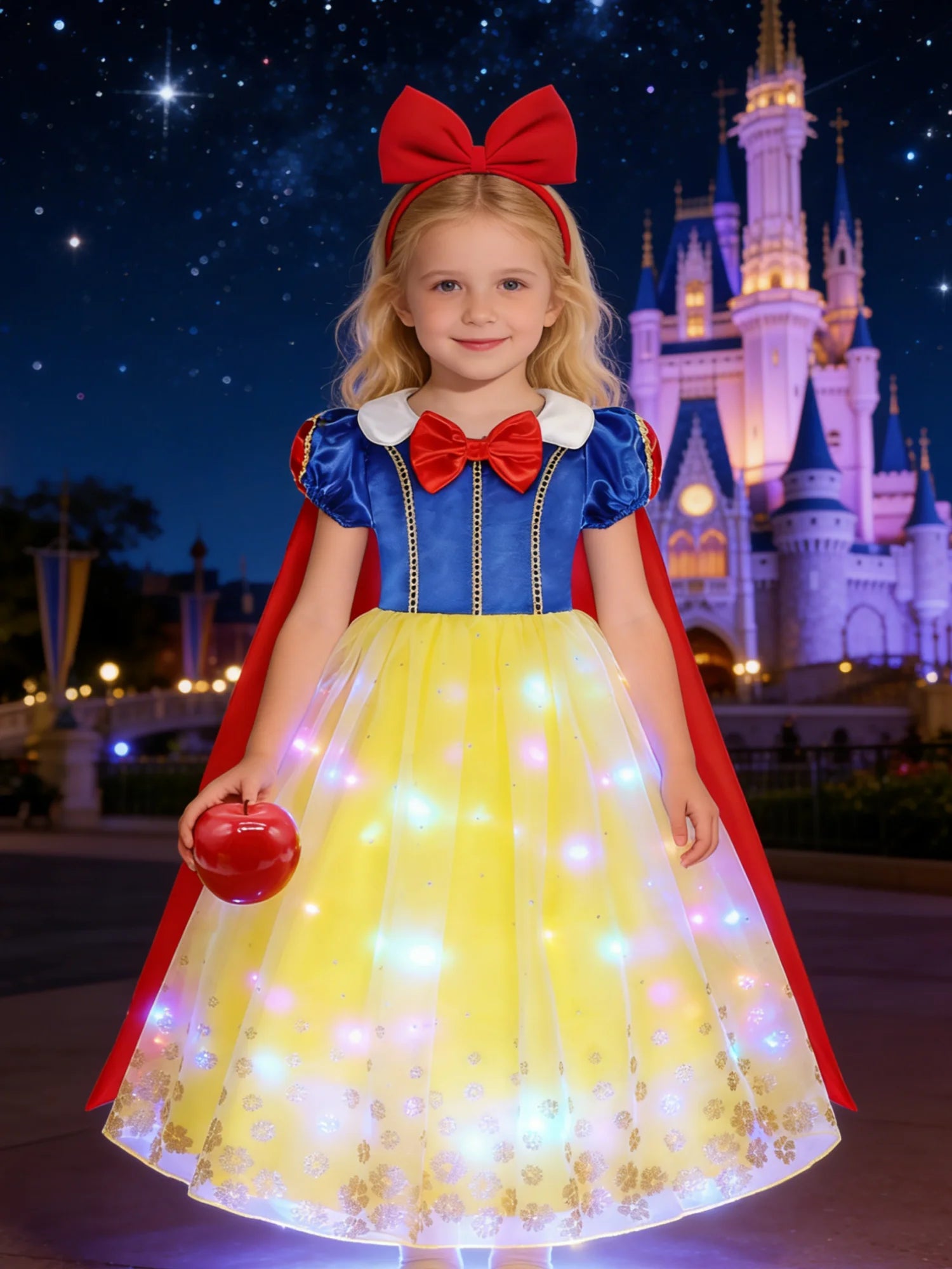LED Snow Princess Costume for Girls | Dress, Cape & Headpiece Options