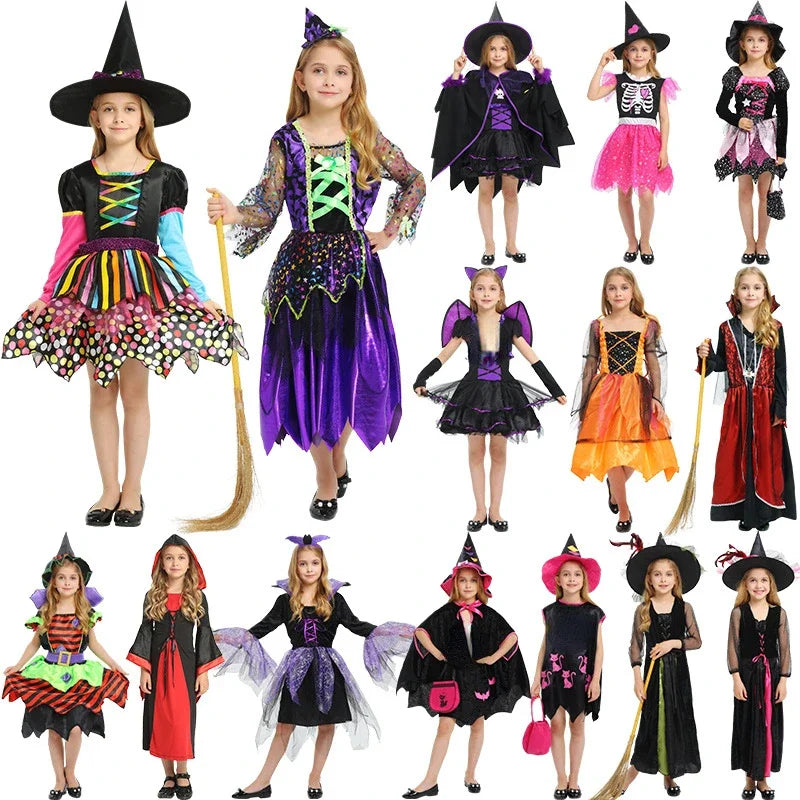 Child's Kids Halloween Vampire Witch Costumes for Girls Dress Up Cosplay Props - product image 1