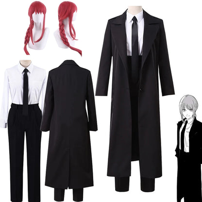 Anime Chain Saw Makima Costume Sawman Makima Costume for Men Women Suits Wigs Trench Shirt - Full Set Suits / M