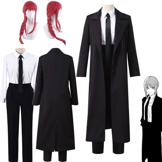 Anime Chain Saw Makima Costume Sawman Makima Costume for Men Women Suits Wigs Trench Shirt - Full Set Suits / M