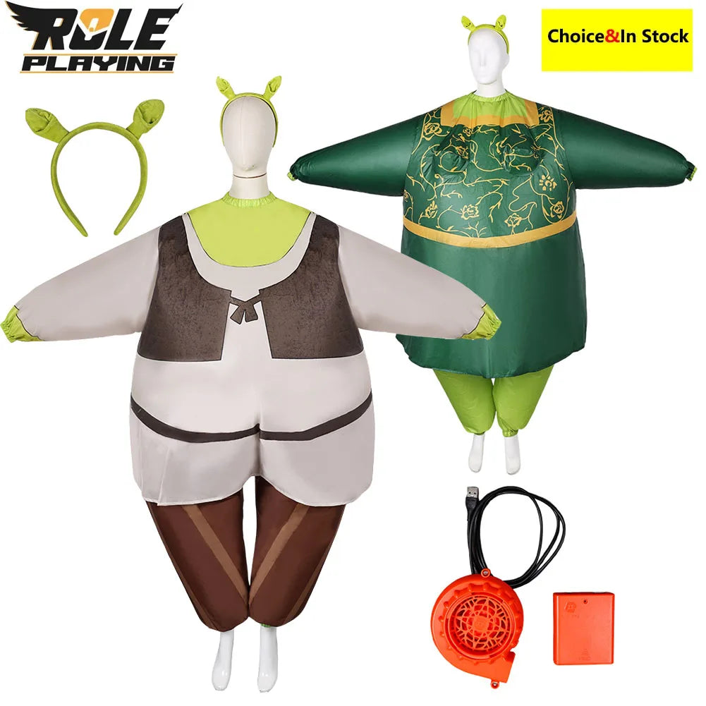 Shrek Cosplay Party Inflatable Costume Monster Fiona Roleplaying Hair Band Inflation Pump Stage Outfits - product image 1