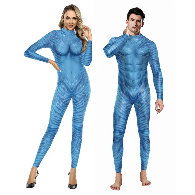 Movie Avatar Cosplay Costume Themed 3D Digital Print Jumpsuit For