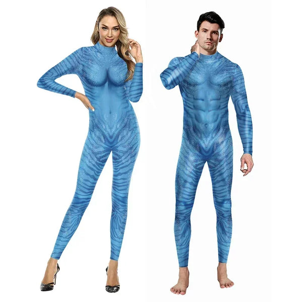 Movie Avatar Cosplay Costume Themed 3D Digital Print Jumpsuit For