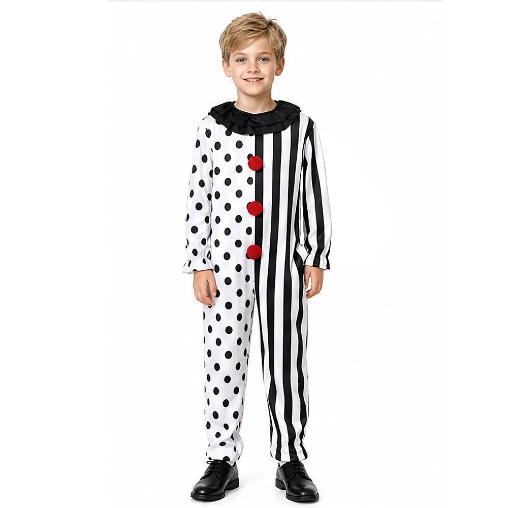 Halloween COS Costumes Broken Soul Clown Costumes Black and White Clown Return Soul Broken - stripe / 130