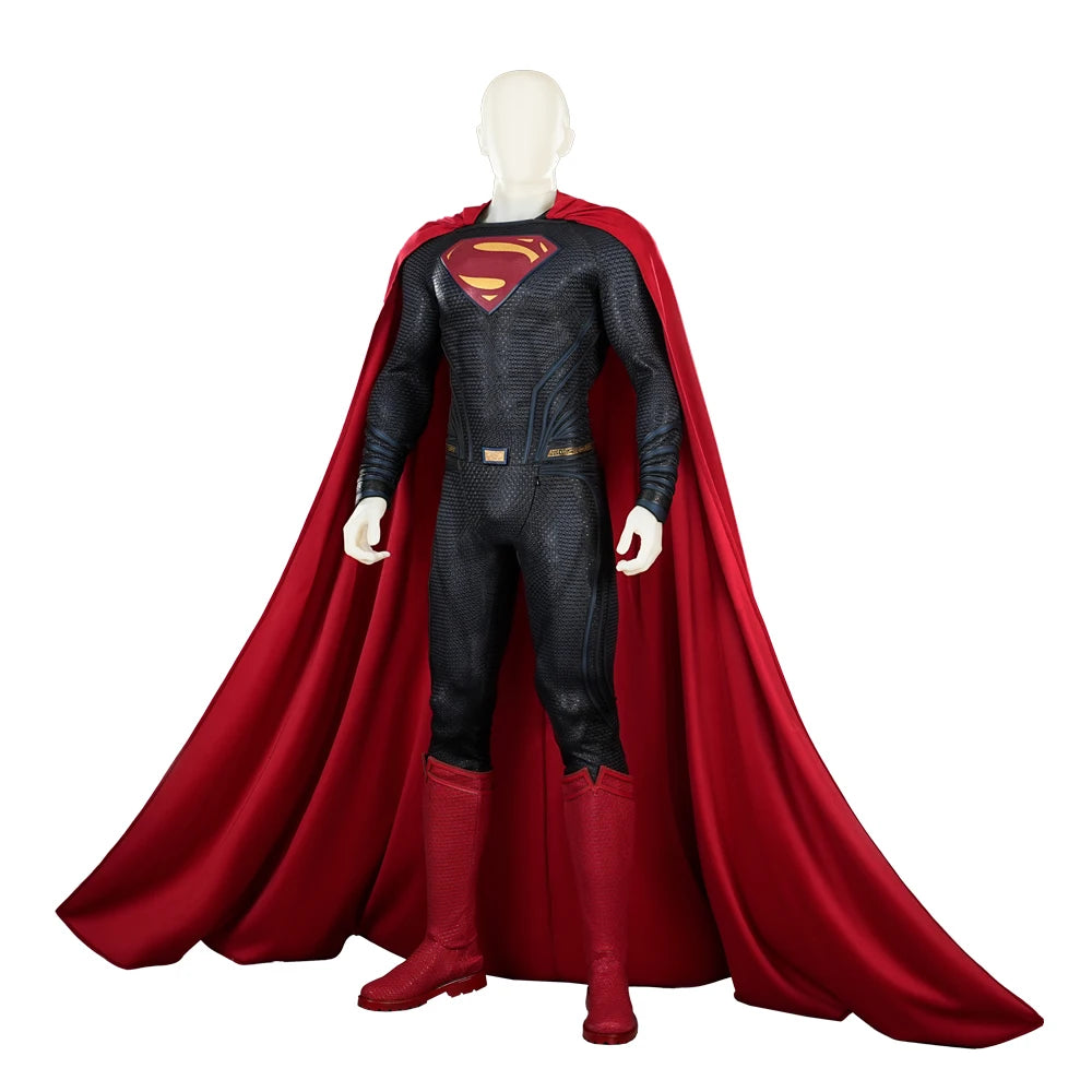 Clark Kent Costume Movie Superhero Outfits Jumpsuit Halloween - shoes / S