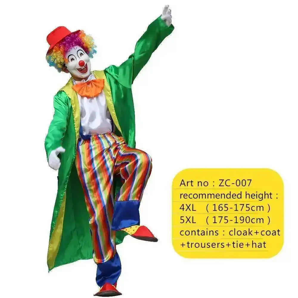 Adults Clown Costumes Joker Bodysuit for Men Magician Performance Fancy Halloween Outfits - Zc-019 / 4xl height165-175cm