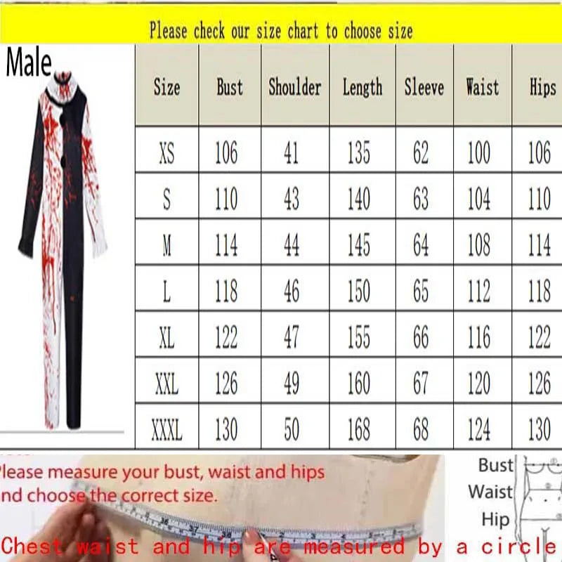 Men's Men Art The Clown Movie Terrifierr 2 Bloody Jumpsuit Horror Outfits Costume - alternate view 6