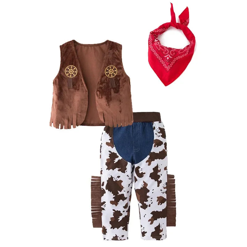 Boys Cowboy Halloween Costume Set – Ages 1–11