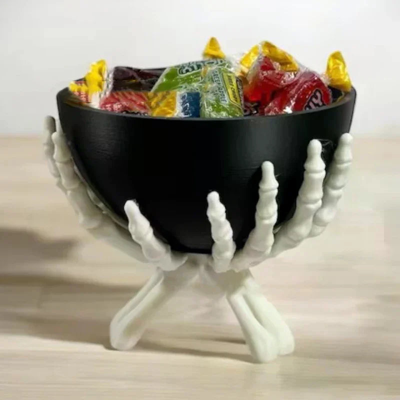 Gothic Skeleton Hands Halloween Candy Bowl Multifunctional Storage Holder Scary Home Decoration Organizer for - product image 1