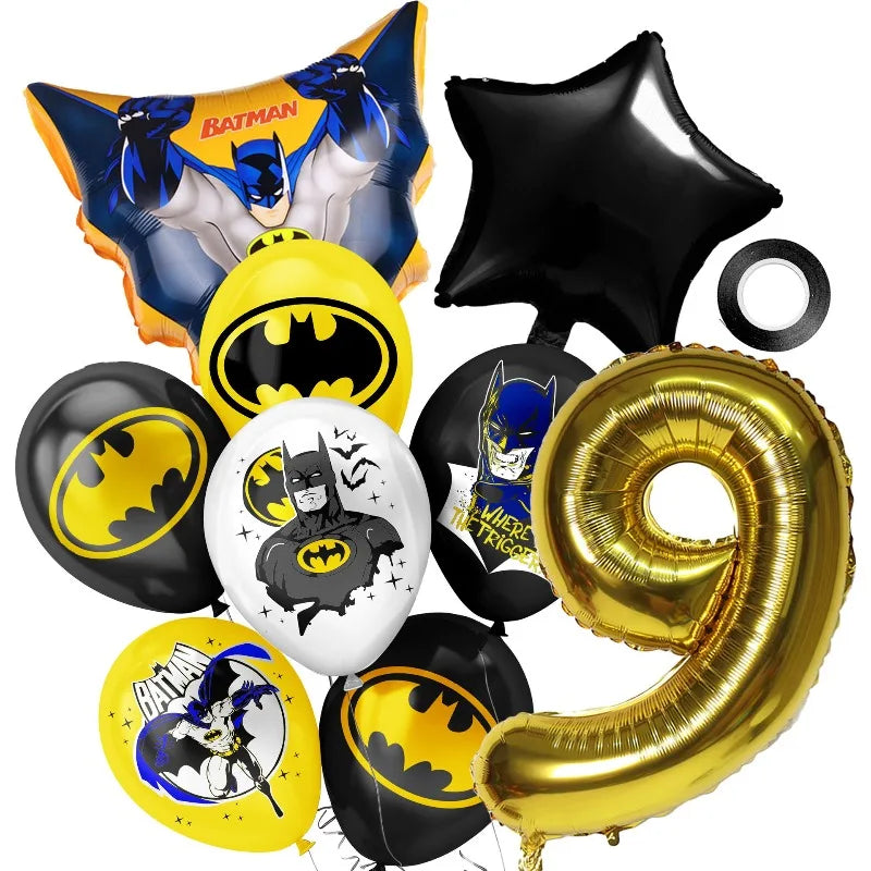 Hot New Anime Batman Balloons Set Birthday Party Decoration 1-9 Number Star Foil Balloon Kit Toys Party - product image 2