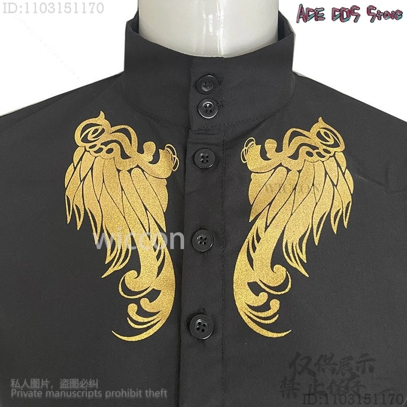 Anime Twisted Wonderland Costume Riddle Black Fancy Cloak Uniform Pants Headwear for - headwear / XL