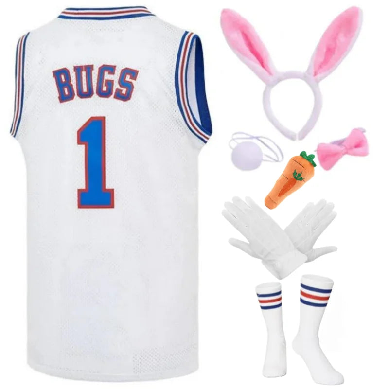 Cartoon Bunny Basketball-Inspired Sewing Shirt Easter For Women and Men Costume Set